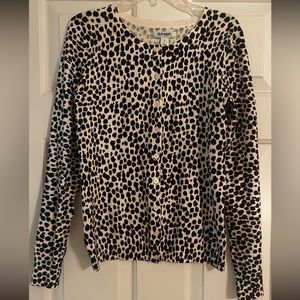 Black and white leopard cardigan sweater